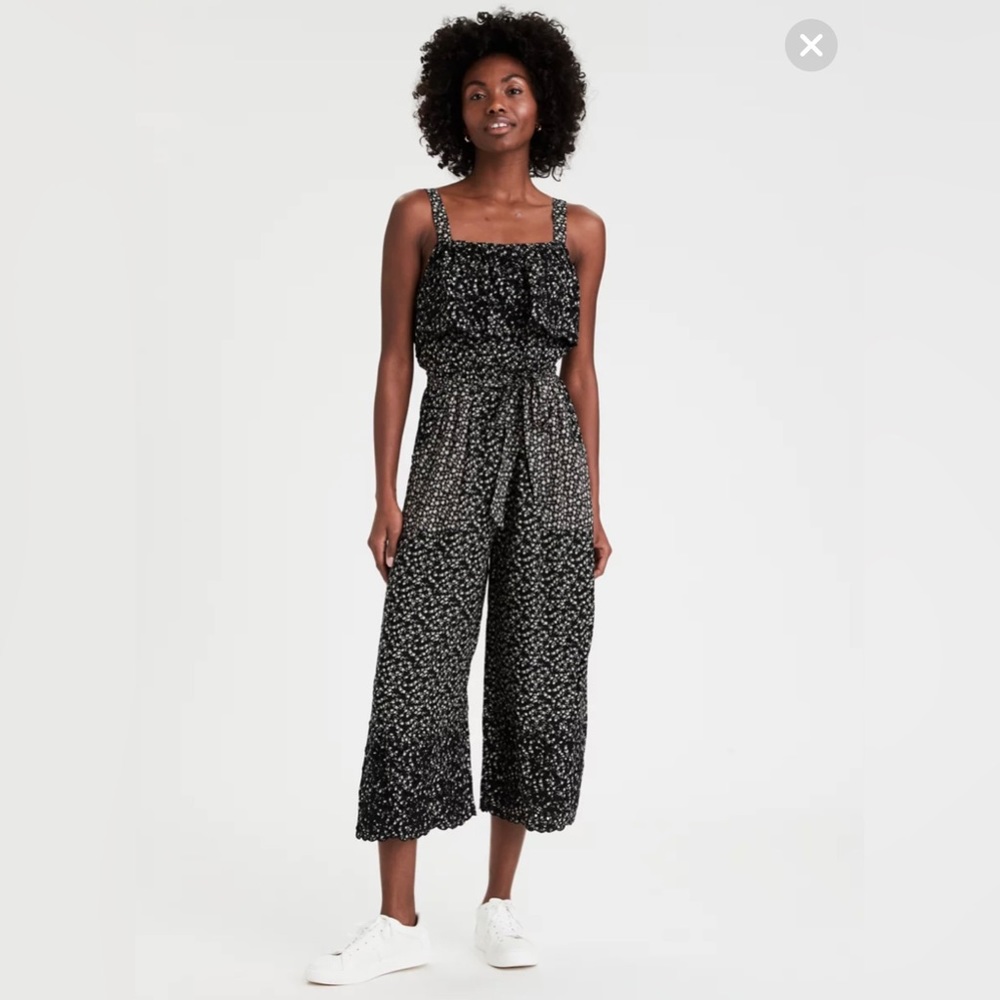 American Eagle Wide Leg Floral Jumpsuit